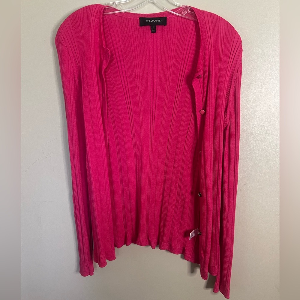 St. John M Pink Cardigan EUC